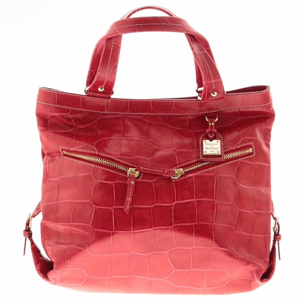 Dooney & Bourke Red Croc Pattern Tote